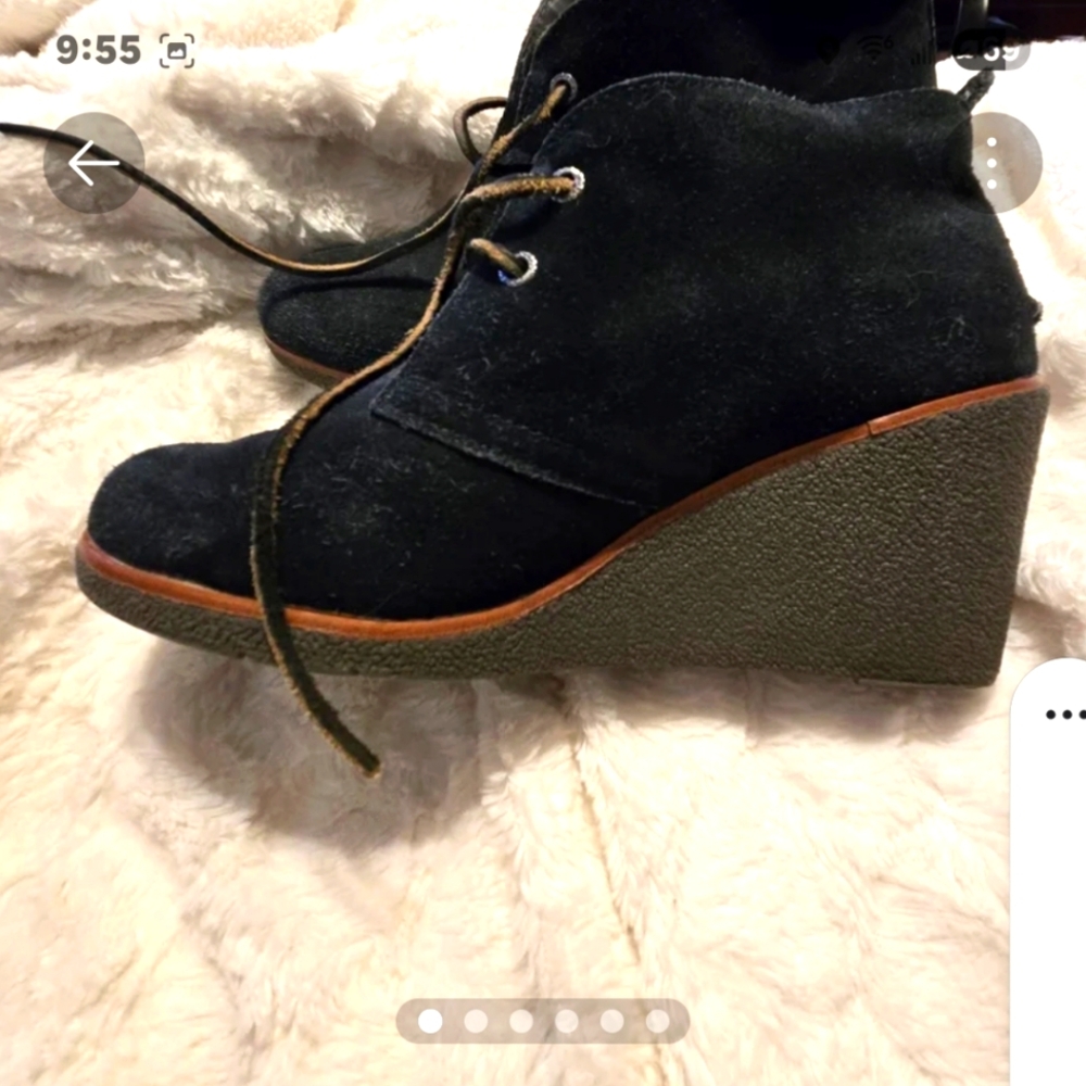 Sperry Black Suede Wedge Shoes